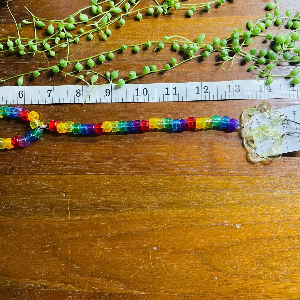 Rave 4pc choker/bracelet & binky cord earrings Customizable kandi Rainbow Brite - Picture 5 of 10